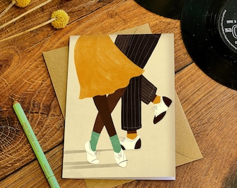 Illustratiekaart Savoye swing dansend paar