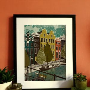 Amsterdam Houses Illustration Print A3