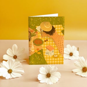 Buch Picknick Illustration Karte