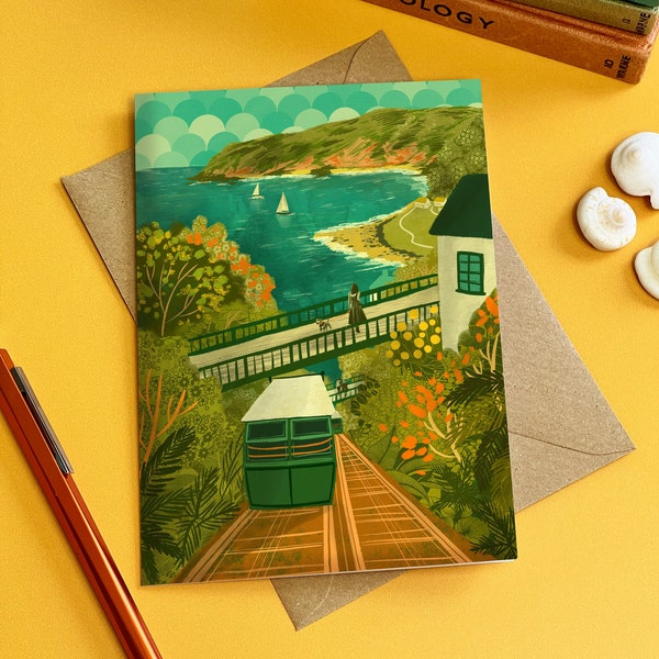 Devon Lynton & Lynmouth Illustration Card