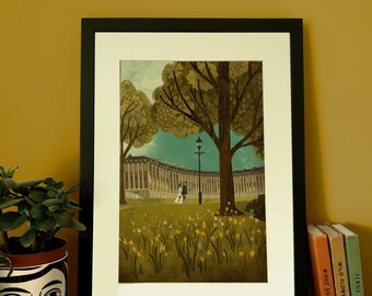 Bath Royal Crescent A4 Illustration Print