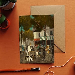 Paris Artists of Montmatre Illustration Card