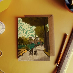 Paris Fluss Seine Illustration Karte