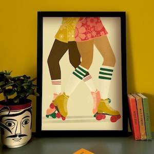 Rollschuhlaufen A3 Illustration Print