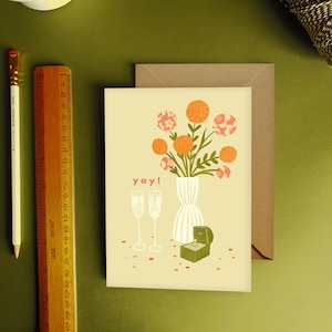 Juhu! You're engaged Illustration Karte