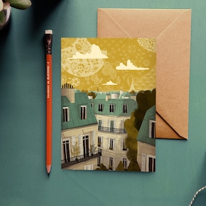 Paris Rooftops of Paris Illustration Card