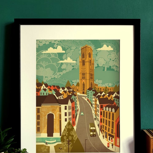 Bristol Park Street Illustration Poster A3 - Etsy