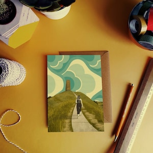 Illustrazione di Glastonbury Tor Somerset Card