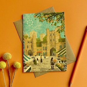 Tarjeta con ilustración de Wells Market Place