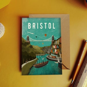 Carte Illustration du pont suspendu de Clifton Travel Bristol