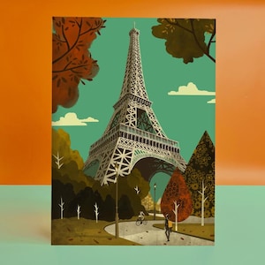 Ilustración de la Torre Eiffel de París, impresión A3
