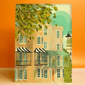 Bristol Clifton Houses Illustration Print A3