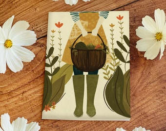 Gardener Woman Illustration Card