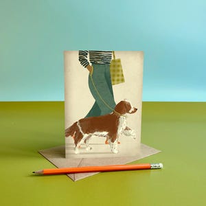 Welsh Springer Spaniel Hund Illustration Karte