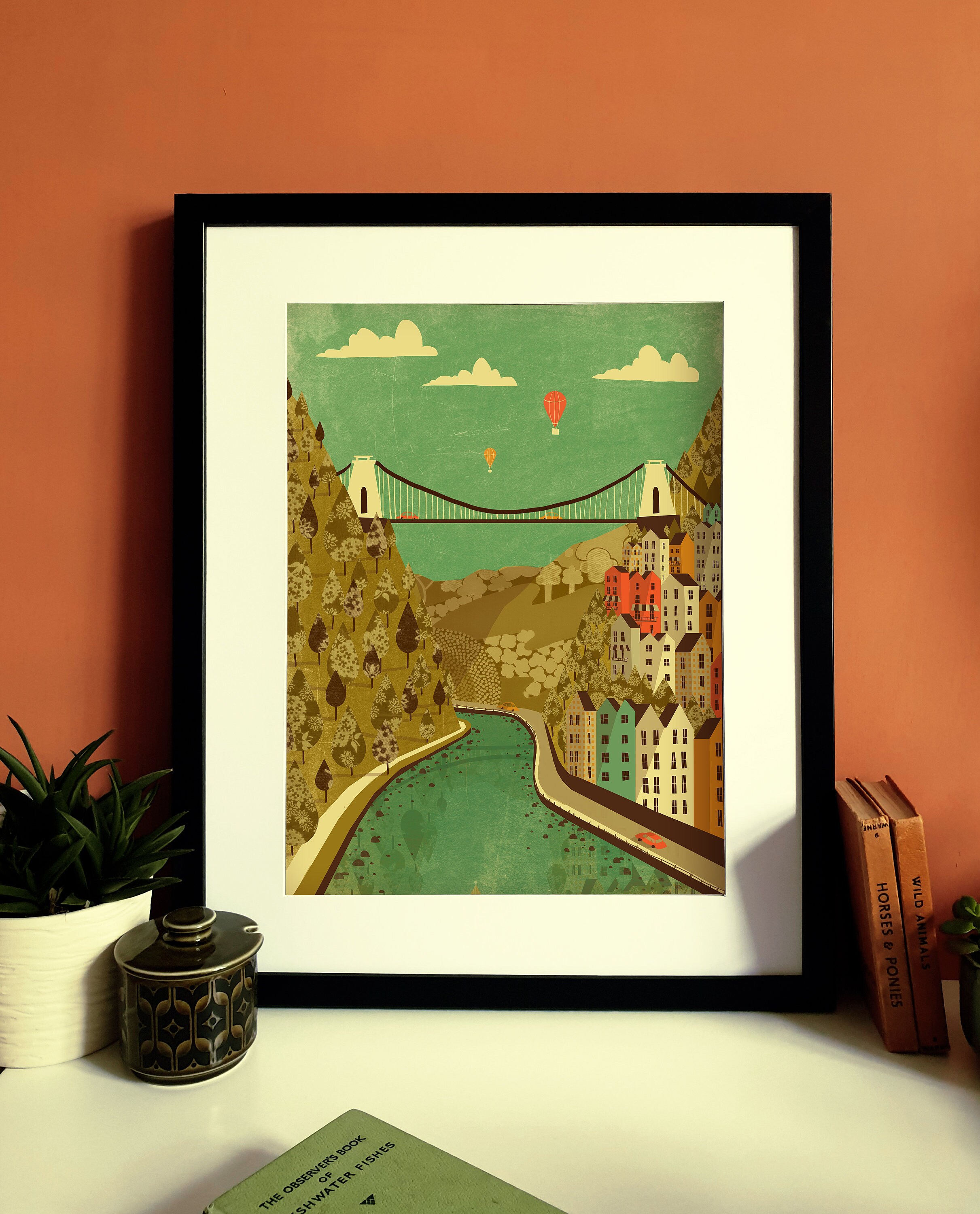 Bristol Clifton Suspension Bridge Illustration Poster A3 A2 Etsy UK