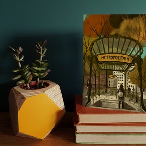 Paris Metro of Paris Art Nouveau Illustration Card image 3