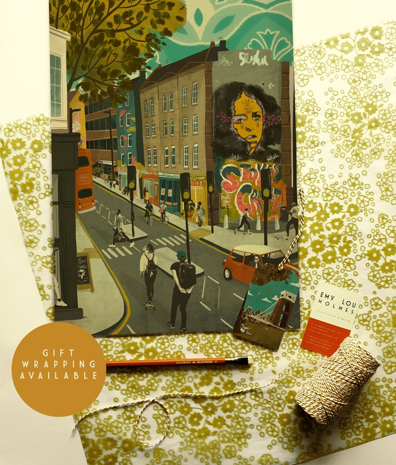 Bristol Stokes Croft Gloucester Road Illustration Print A3 Etsy