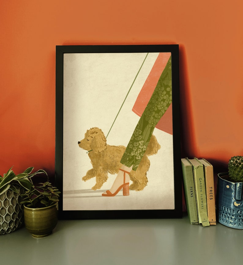 Cockapoo Dog Illustration Print A3 image 1