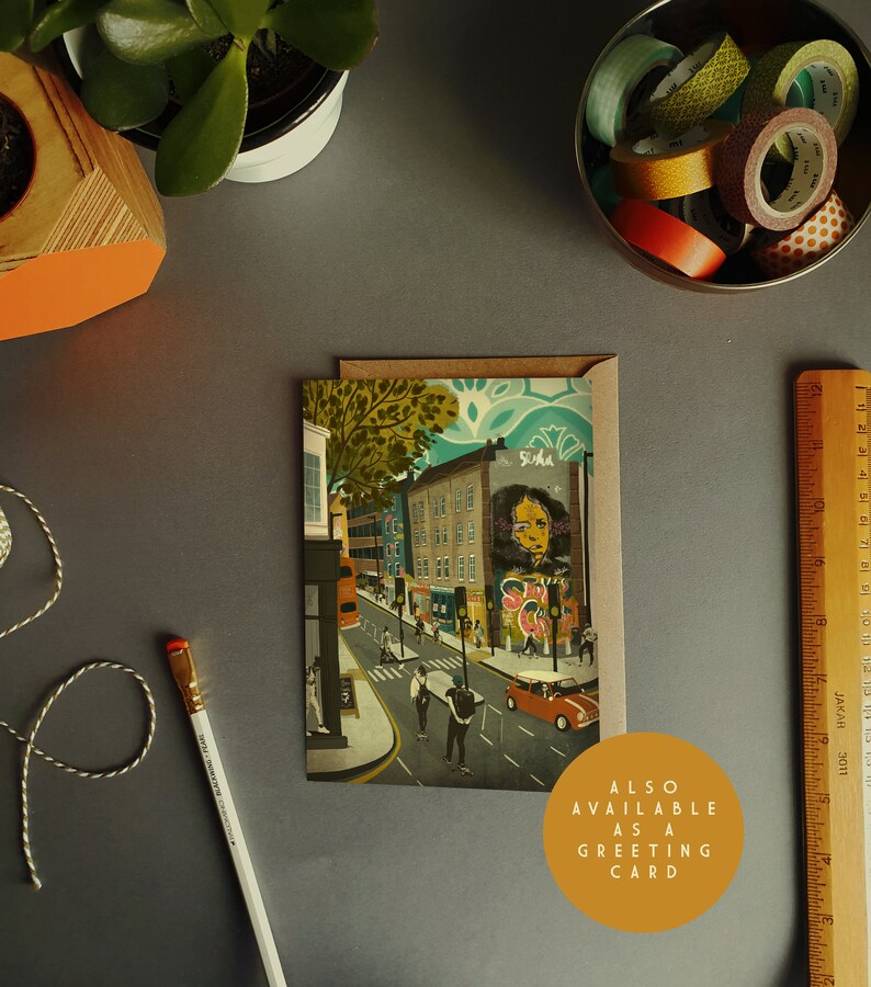 Bristol Stokes Croft Gloucester Road Illustration Print A3 Etsy