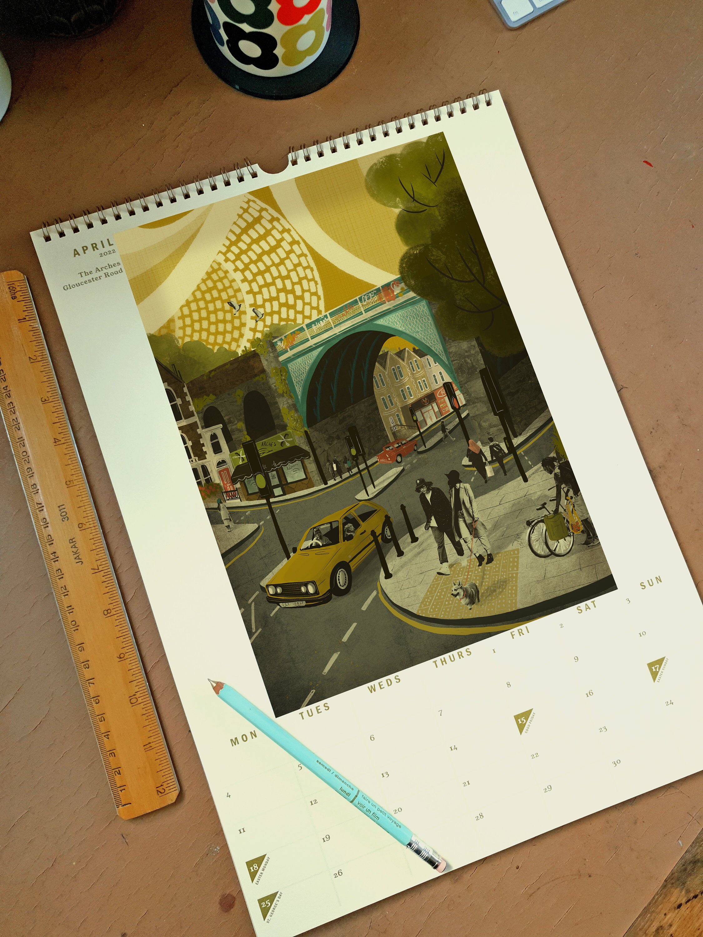 Calendario Bristol 2022 Ilustración A3 Etsy