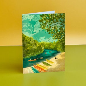 River Wye Canoeing Illustration Card image 2