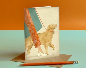 Labrador Retriever Dog Illustration Card