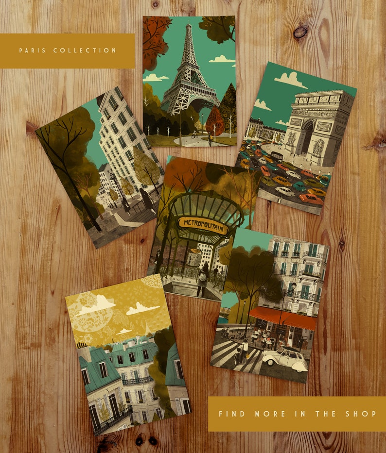 Paris Metro of Paris Art Nouveau Illustration Card image 5