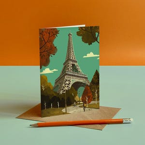Carte Illustration Tour Eiffel de Paris
