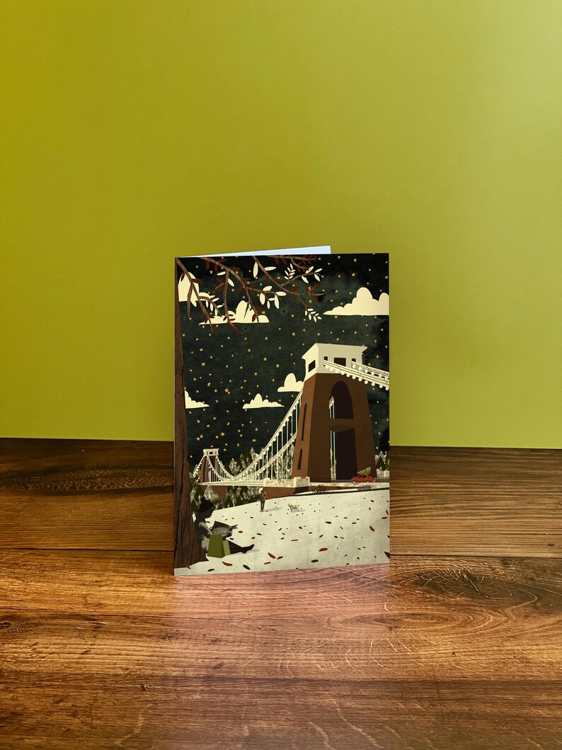 Bristol Clifton Suspension Bridge View Christmas Card image 3