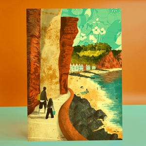 Devon Sidmouth Ilustração Impressão A3
