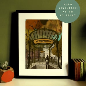 Paris Metro of Paris Art Nouveau Illustration Card image 4