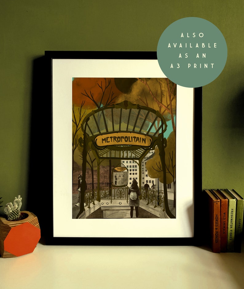 Paris Metro of Paris Art Nouveau Illustration Card image 4