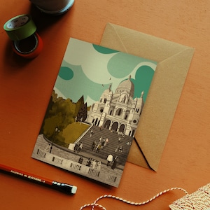 Carte d'illustration de la Basilique du Sacré-Cœur de Montmartre à Paris