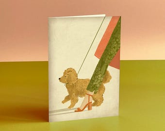 コッカプー犬のイラストカード
