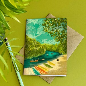 River Wye Canoeing Illustration Card image 3