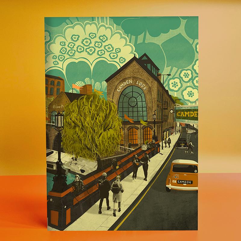 Camden Lock London A3 Print