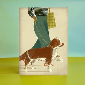 Welsh Springer Spaniel Dog Illustration Print A3