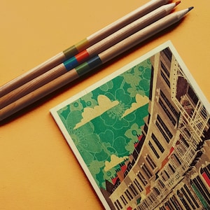 Bristol Royal York Crescent Illustration Holz-Postkarte