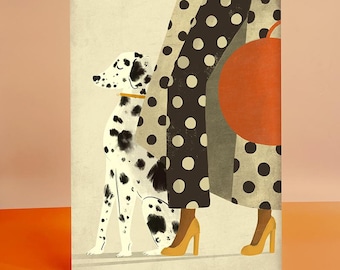 Dalmatian Dog Illustration Print A3
