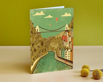 Bristol Clifton Suspension Bridge Illustration Card