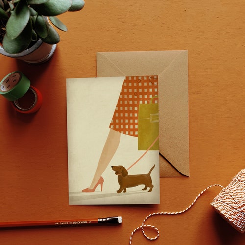 Sausage Dog Card Dachshund Sausage Dog Concertina Card Etsy UK