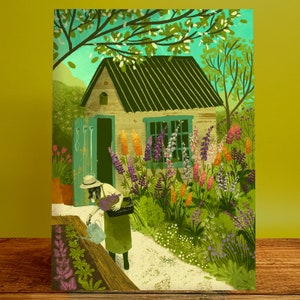 Cottage Garden Illustration Print A3