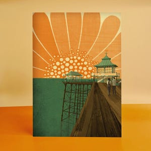Clevedon Pier Somerset Illustration Print A4 | A3