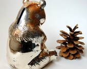 Vintage Japanese Coin Bank Sterling Silver Plated Panda Bear Reed & Barton Desk Accessory Made in Japan Home Decor Apartment Decor