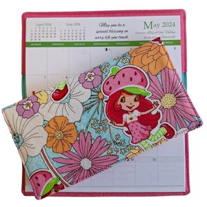 Cotton Fabric Strawberry Shortcake 2026-27 Pocket Calendar & Appointment Book