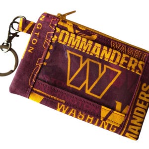 Lanière avec pochette pour carte d'identité avec porte-clés Washington Commanders de la NFL