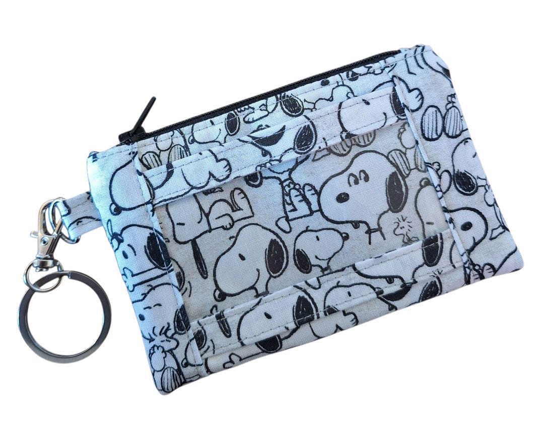 Snoopy Zip ID Case Lanyard Key Ring Dorm ID Holder Wallet - Etsy