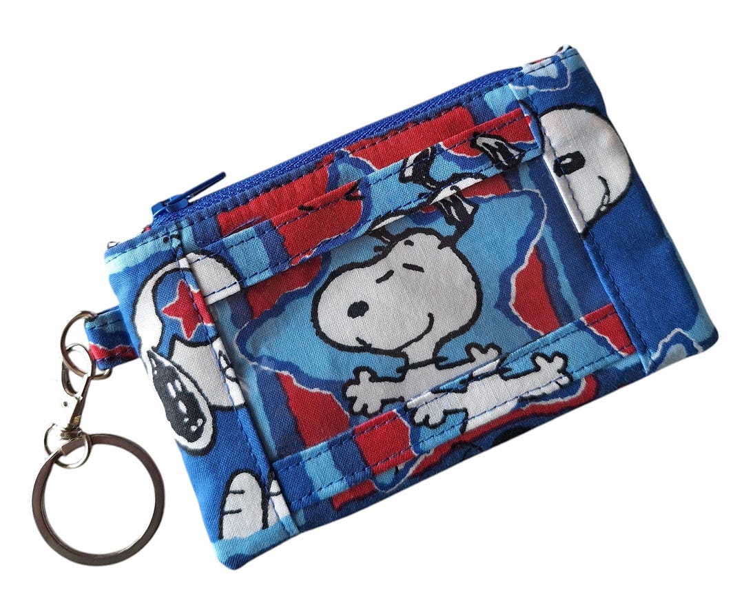Snoopy Zip ID Case Lanyard Key Ring Dorm ID Holder Wallet - Etsy