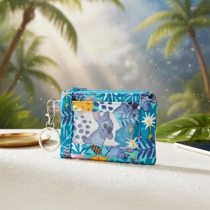 Lilo & Stitch Zip ID Case Lanyard Portachiavi Porta ID Portafoglio