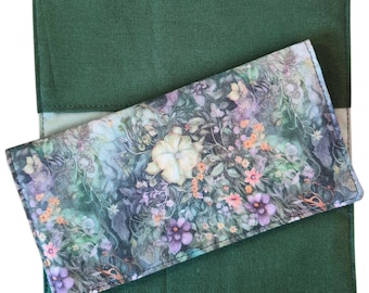 Funda para chequera de tela de algodón